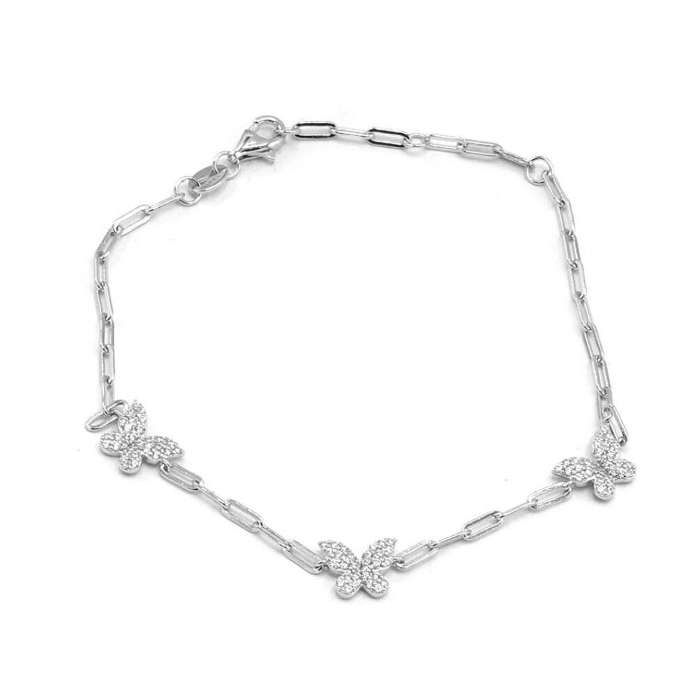 Silver Butterfly Chain Bracelet - Women Jewelry
